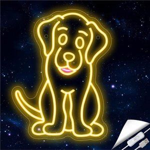 Dog Neon Sign for Wall Decor,  USB Powered LED Signs Dog  (Gold)